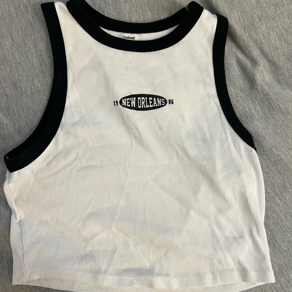 Garage Black and White Crop Top